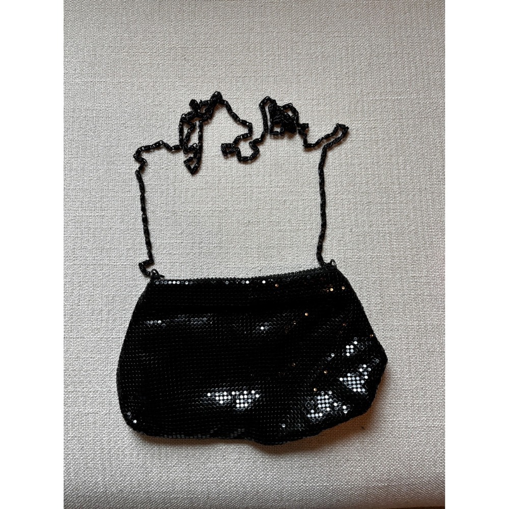 Lulu Townsend Metal Mesh Crossbody Bag Small‎ Black Evening Clutch Glam